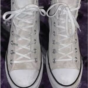 Stylish White High-Top Sneakers